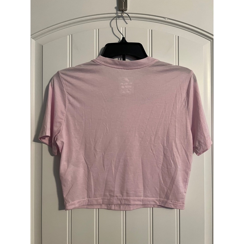Nike Slim Fit Sportswear Essential Double Swoosh Crop Top Pink Women's Medium - Picture 10 of 10